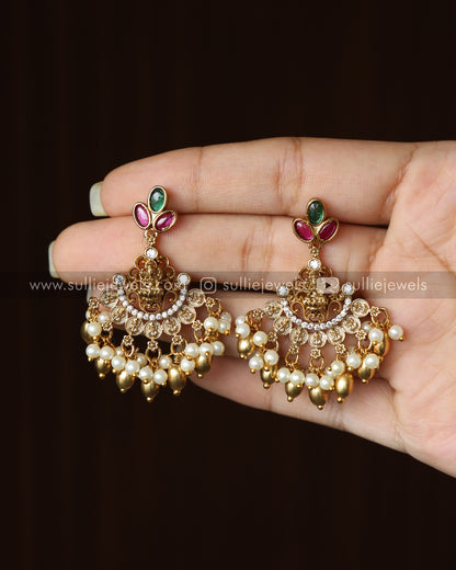 Combo - AD Necklace + Lakshmi Stone Haram + 2 Set of Earrings