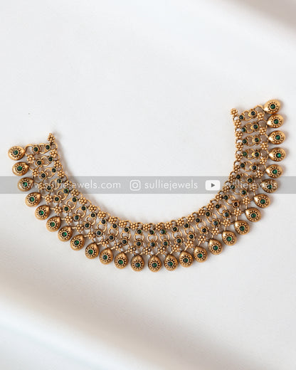 Antique Gold Necklace with Earring