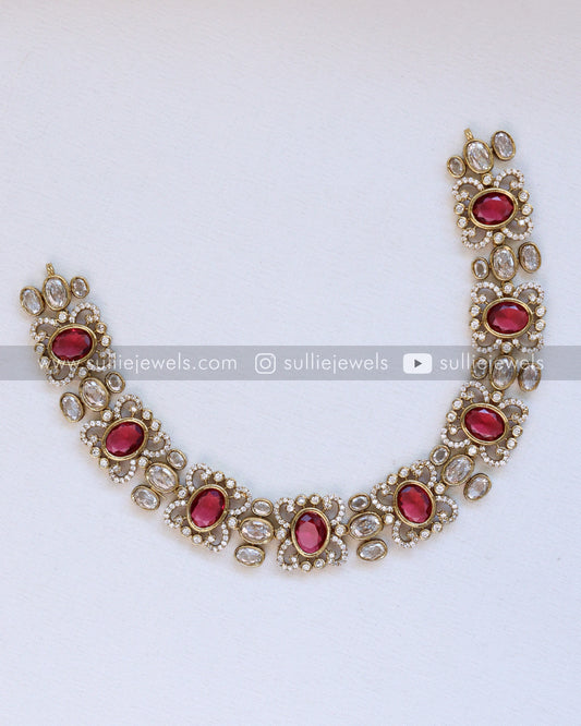 Victorian Ruby Necklace with Earring