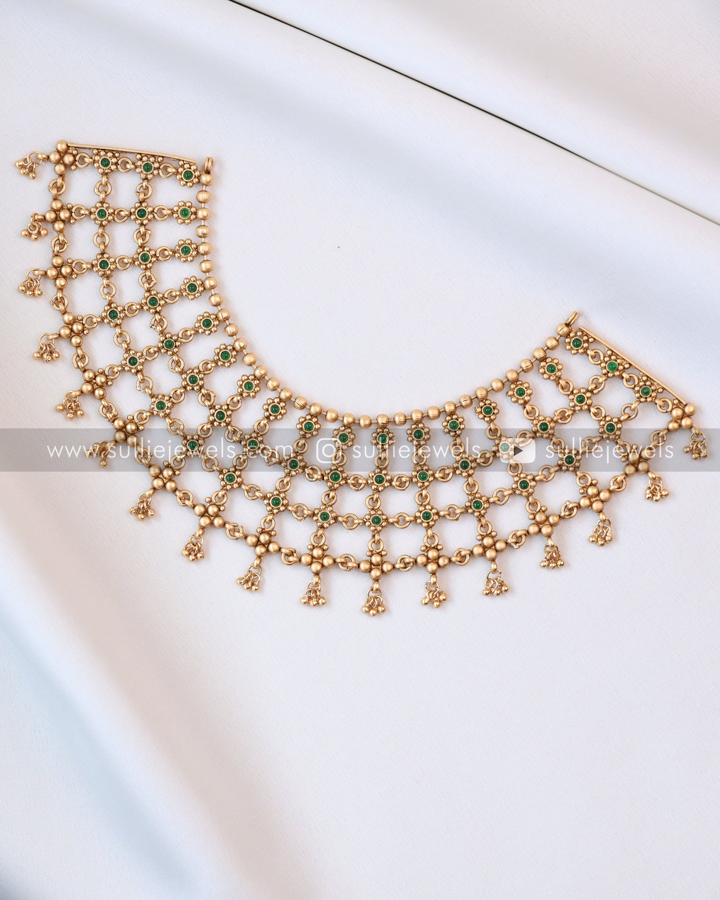 Broad Neck Covering Gold Necklace with Earring