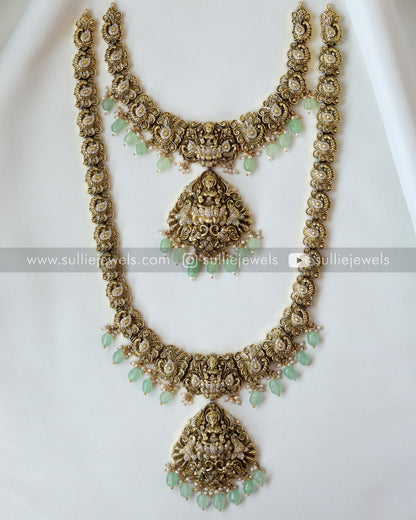 Premium Nagas Bridal Set - Mint Beads ( 3 piece )