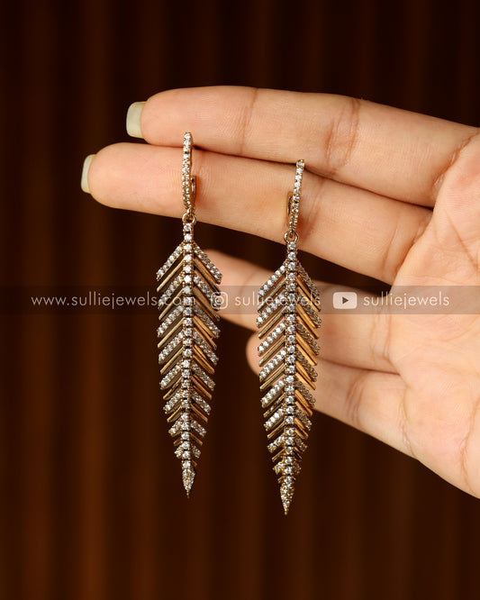 Feather Diamond Earring