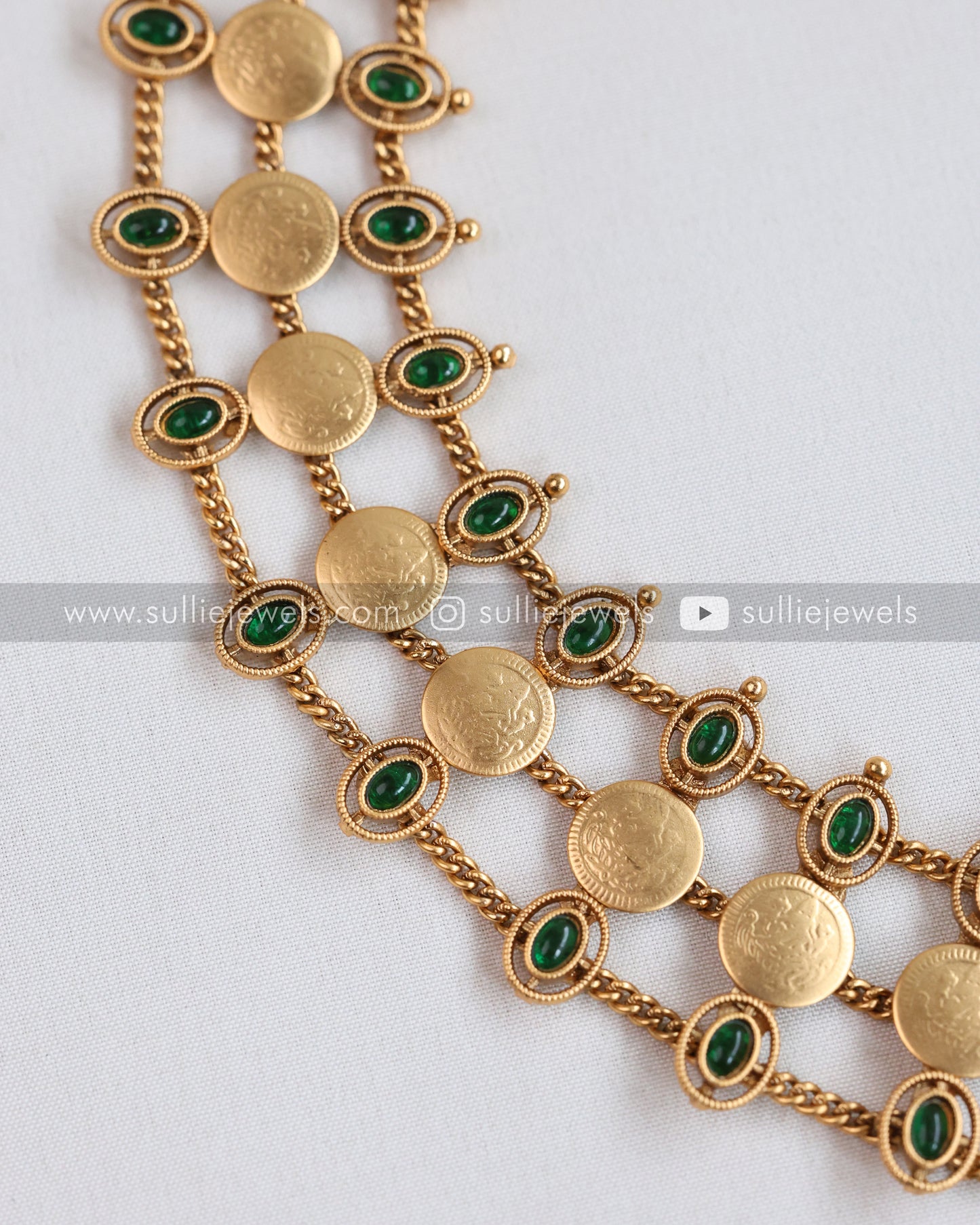 Layered Green Necklace Combo ( 4 piece )