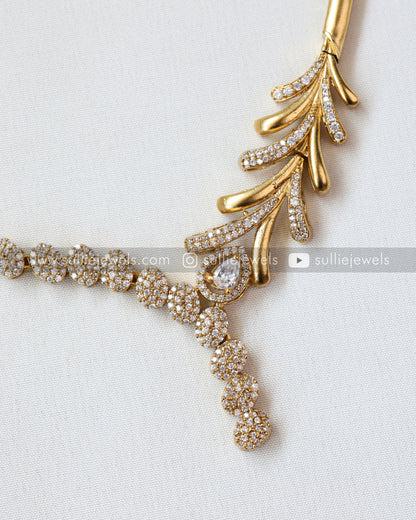 Diamond Lookalike Designer Necklace with Studs