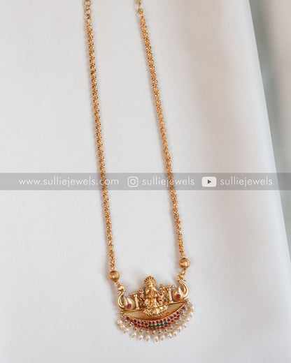 Lakshmi Pendant with Gold Chain with Jhumka