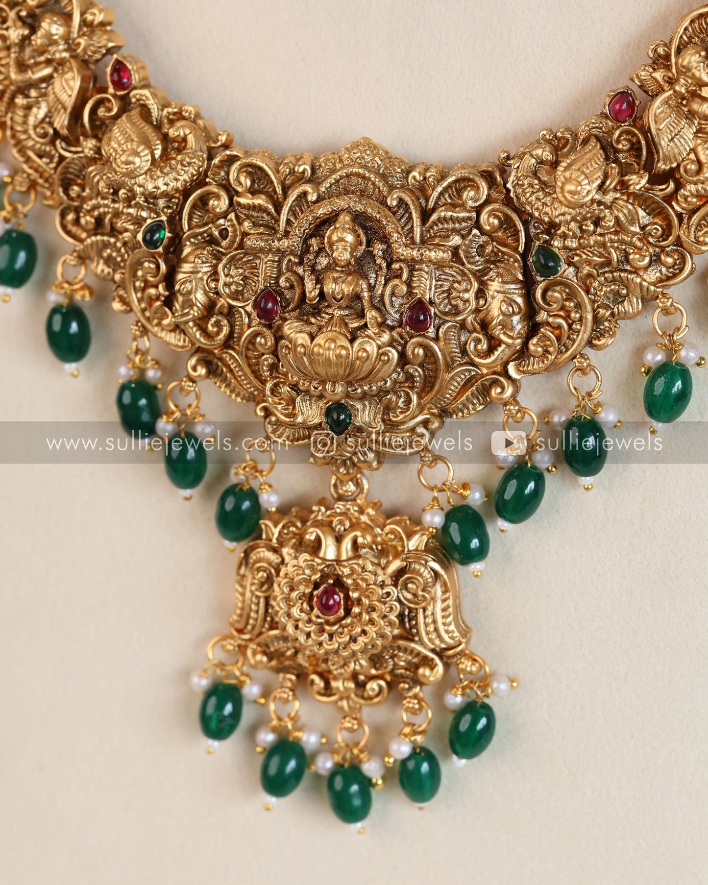 Lakshmi Bridal Green Beads Combo ( 3 piece )