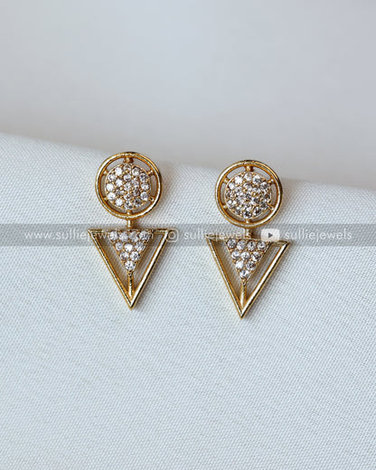Triangular Diamond Necklace with Studs