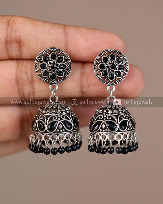 Black Oxidised Jhumka