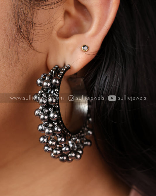 Ring Oxidised Earring