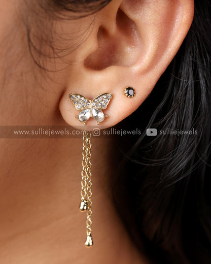 Butterfly Tassel Minimal Earring