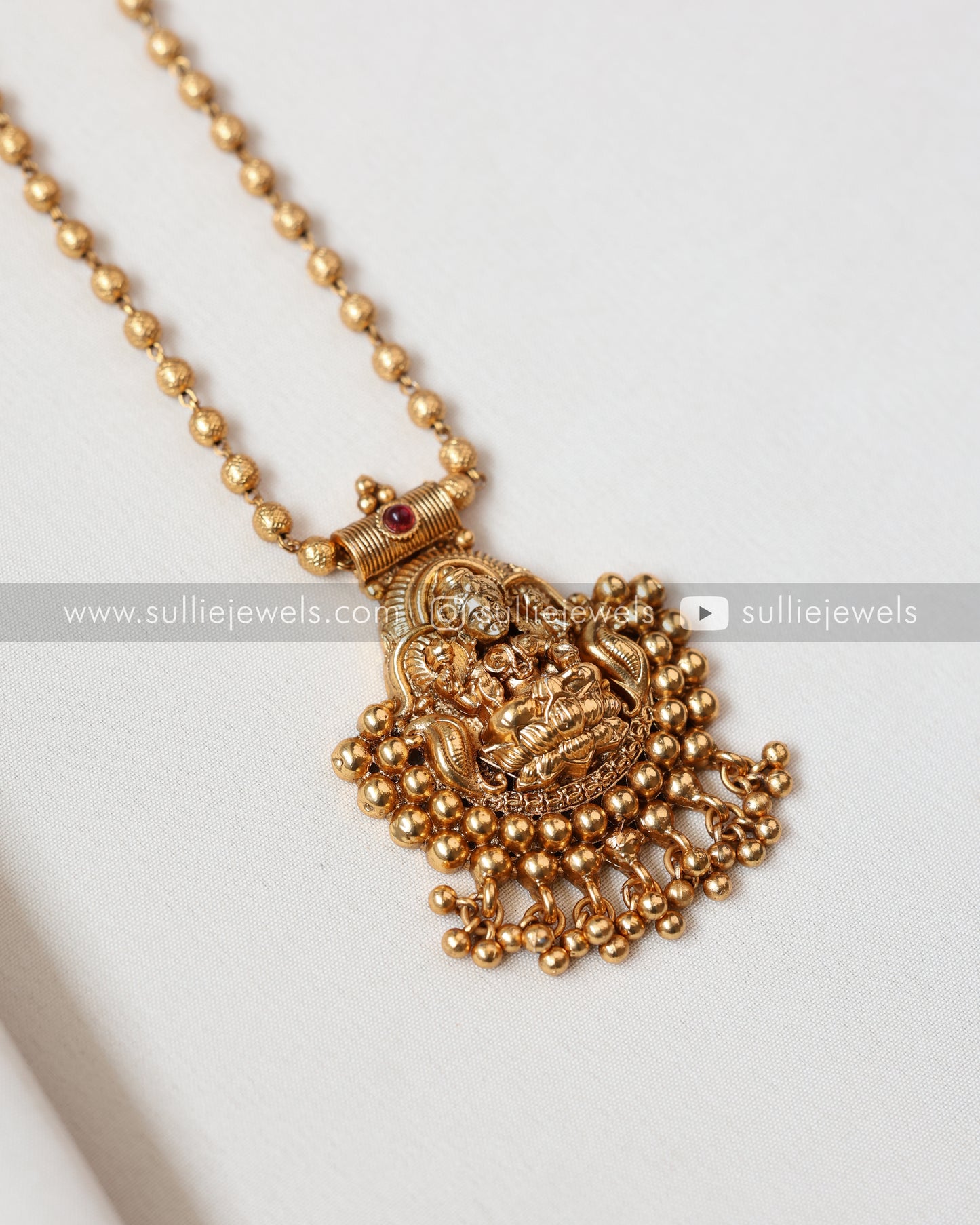 Goddess Pendant with Stud - Gold Chain