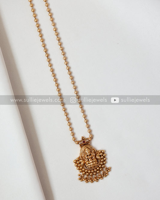 Goddess Pendant with Stud - Gold Chain