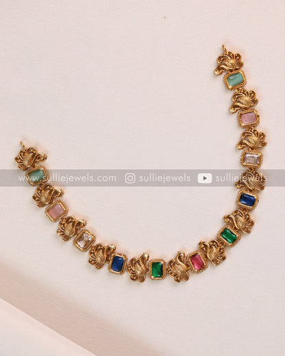 Sufi Peacock Multicolour Necklace