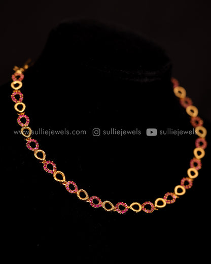 AD Necklace in Gold Finish Set