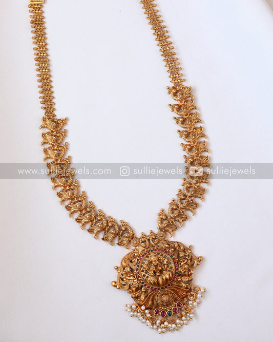 Lakshmi & Peacock Bridal Haram or Long Necklace