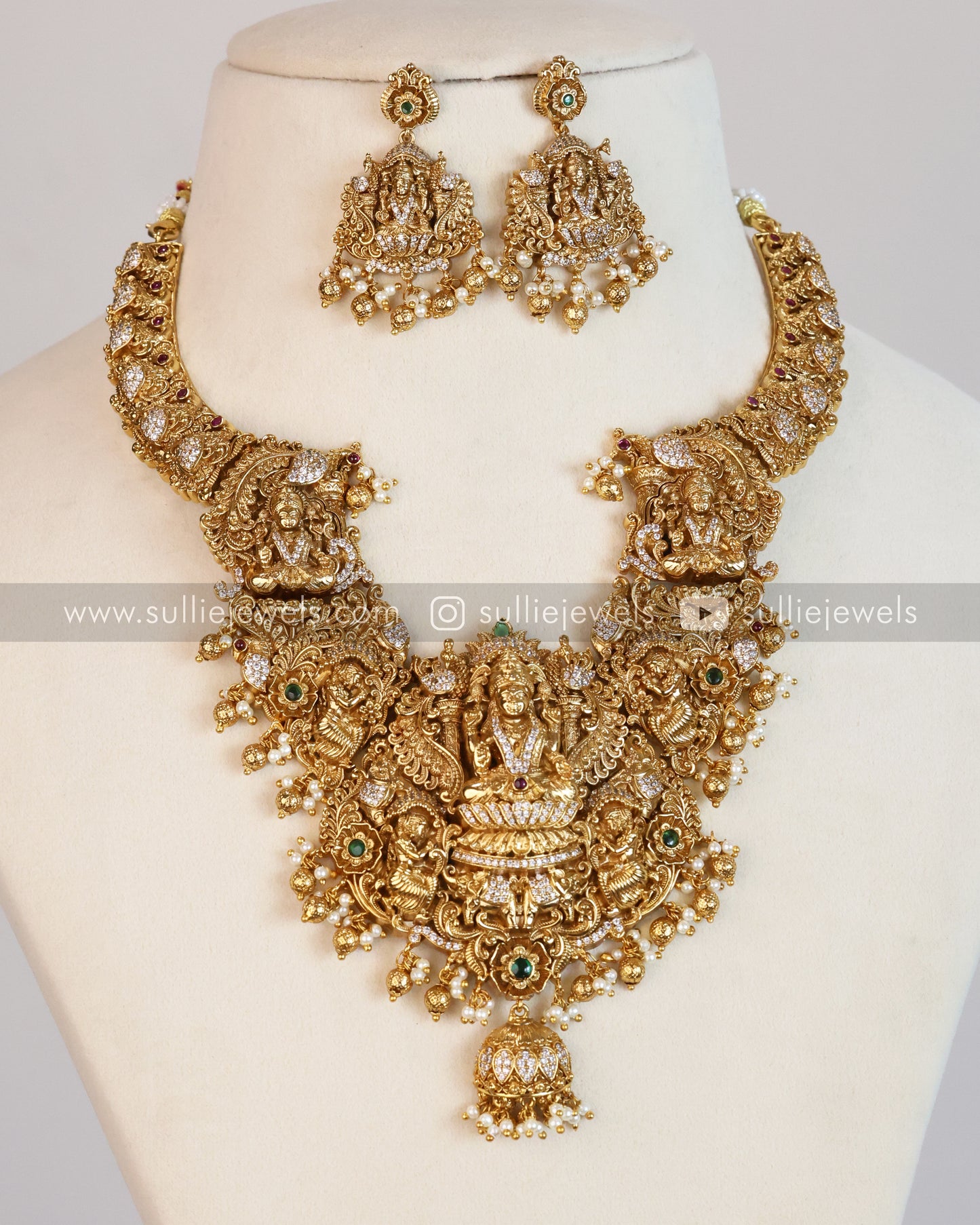 Premium Lakshmi AD Necklace with Earring