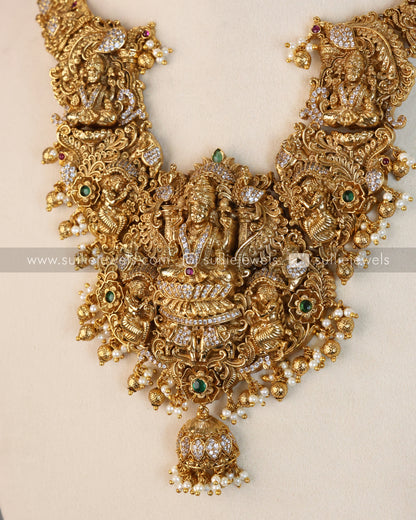 Premium Lakshmi AD Necklace with Earring