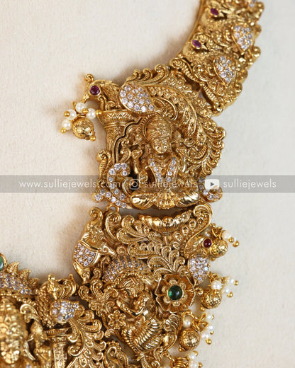 Premium Lakshmi AD Necklace with Earring