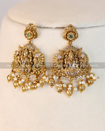 Premium Lakshmi AD Necklace with Earring