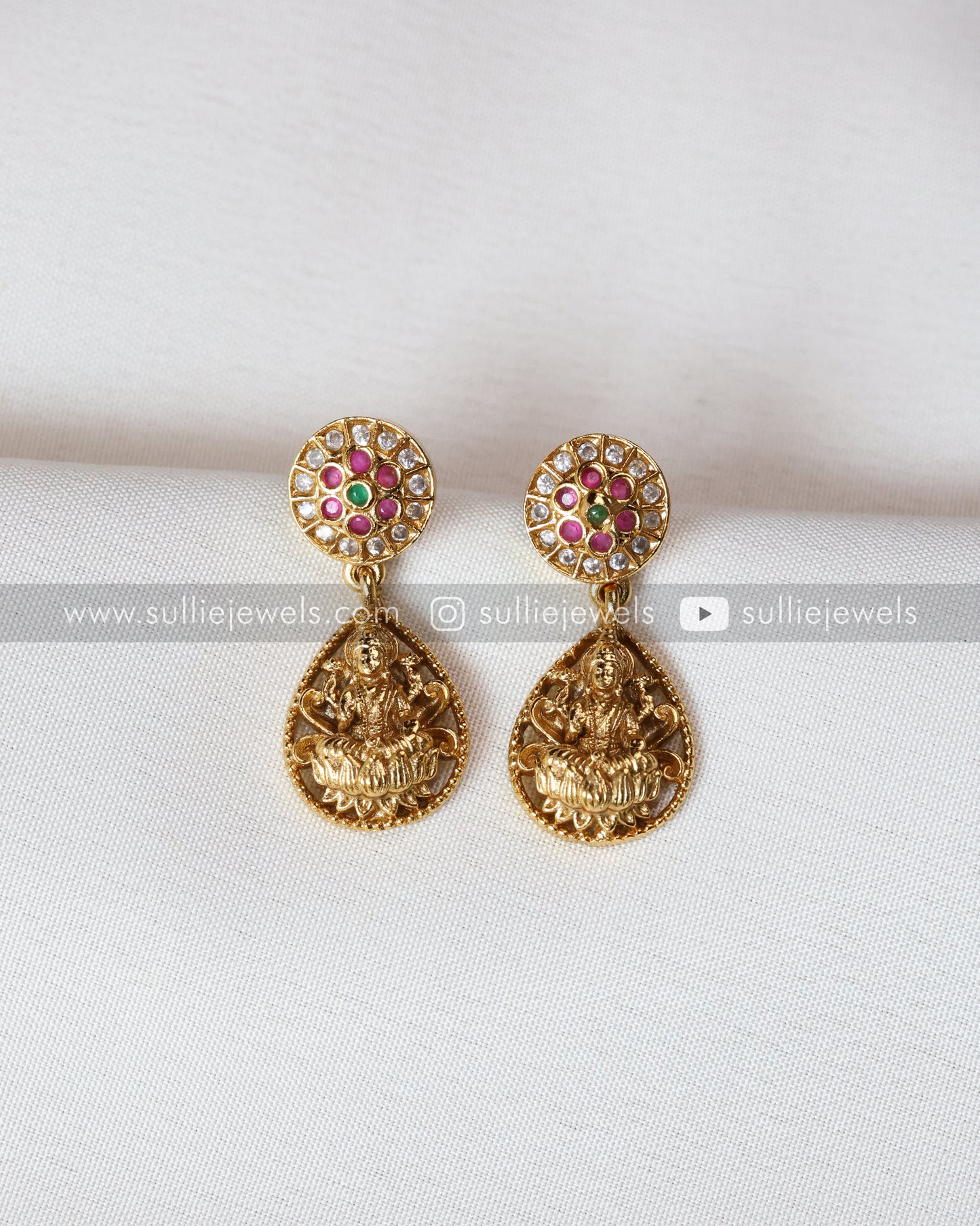 Lakshmi Gold & Stone Coin Haram with Studs