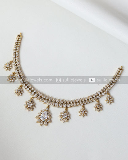 Diamond Premium Drop Necklace with Earrings