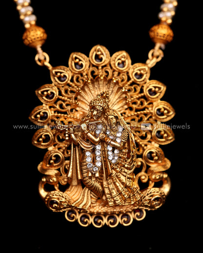 Radha Krishna Pendant Set