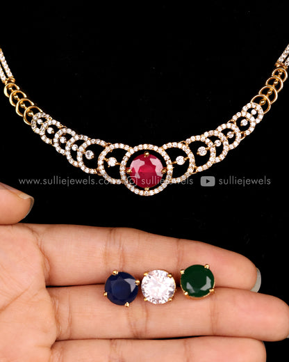 4 in 1 AD Changeable Necklace Set