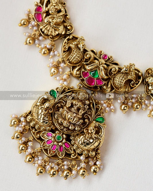 Premium Goddess Jadau Necklace with Jhumka