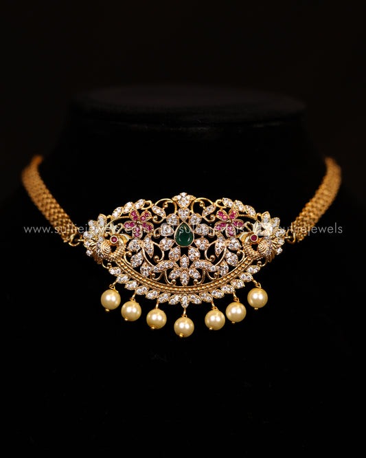 Premium AD Peacock Ckoker with Jhumka