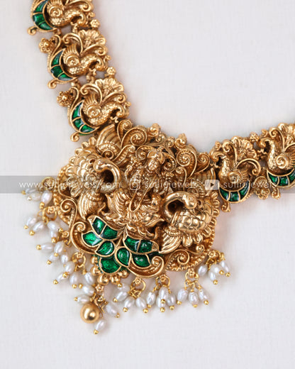 Lakshmi Gold Necklace with Earring