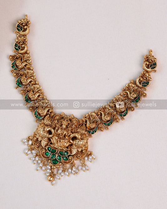 Lakshmi Gold Necklace with Earring