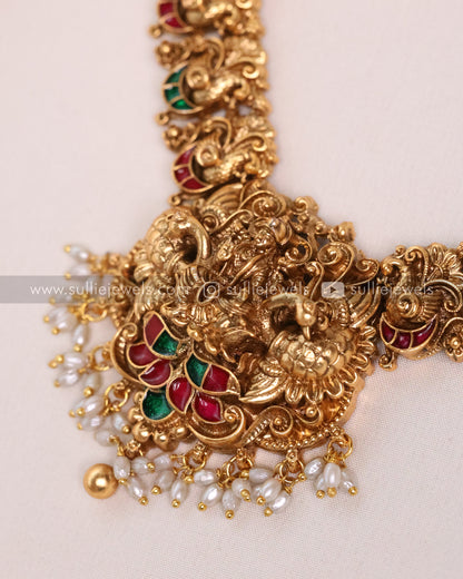 Lakshmi Gold Necklace with Earring