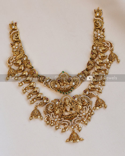 Double Layer Ganesh & Goddess Premium Necklace with Earring