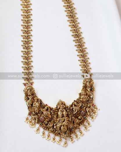 Antique Premium Nagas 3D Long Chain/Haram with Earring