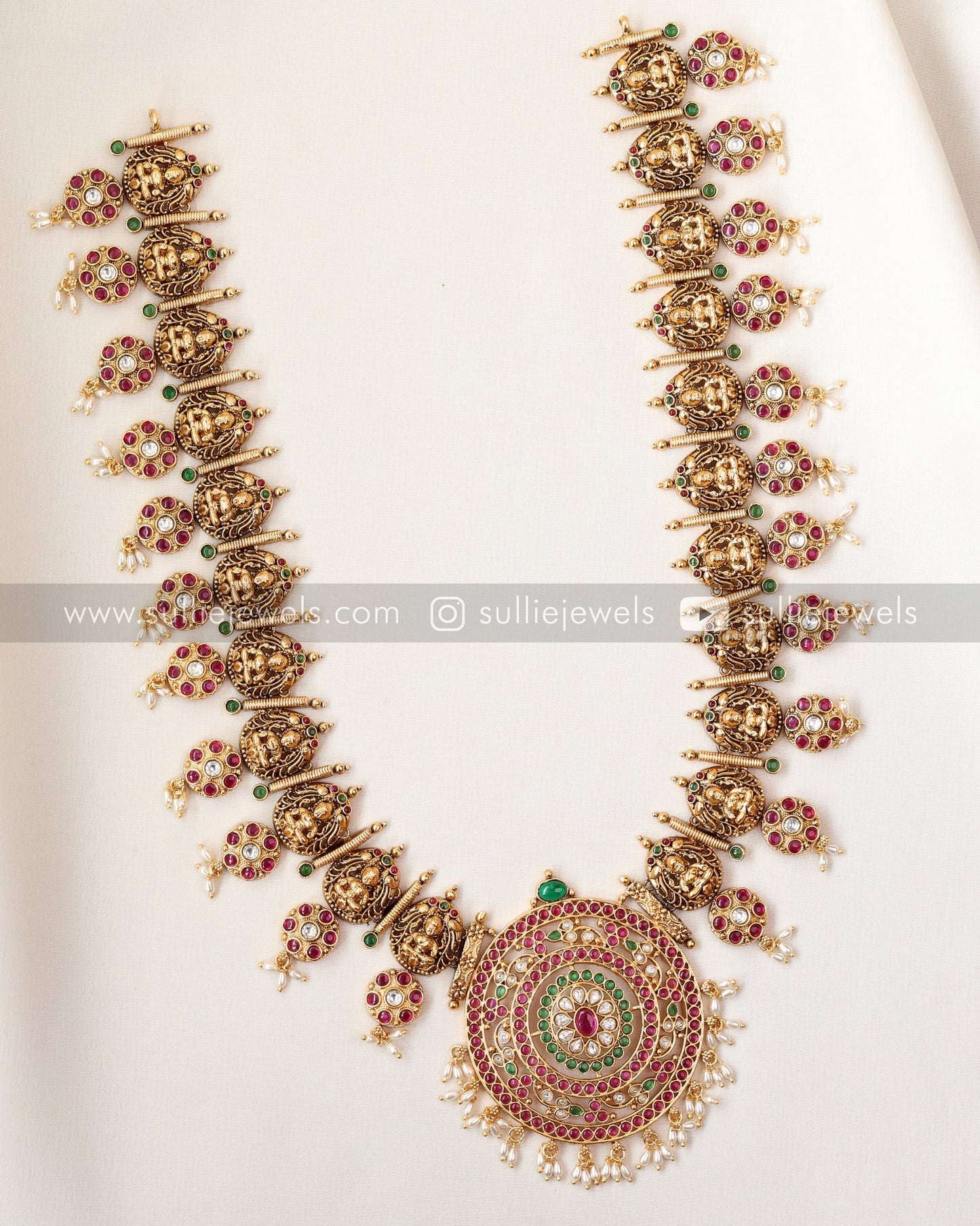 Chakra Broad Lakshmi Bridal Combo - Pearl Drops ( 3 piece )