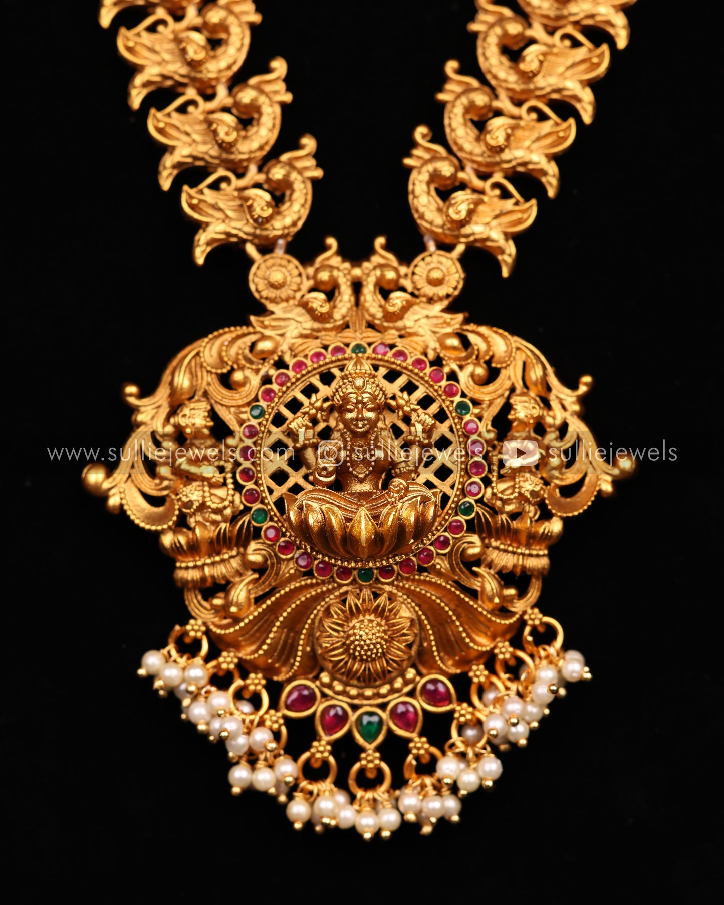 Lakshmi & Peacock Bridal Haram or Long Necklace