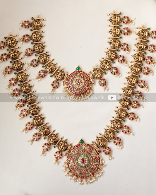 Chakra Broad Lakshmi Bridal Combo - Pearl Drops ( 3 piece )