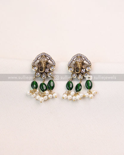 Ganapathy Bead Pendant with Earring