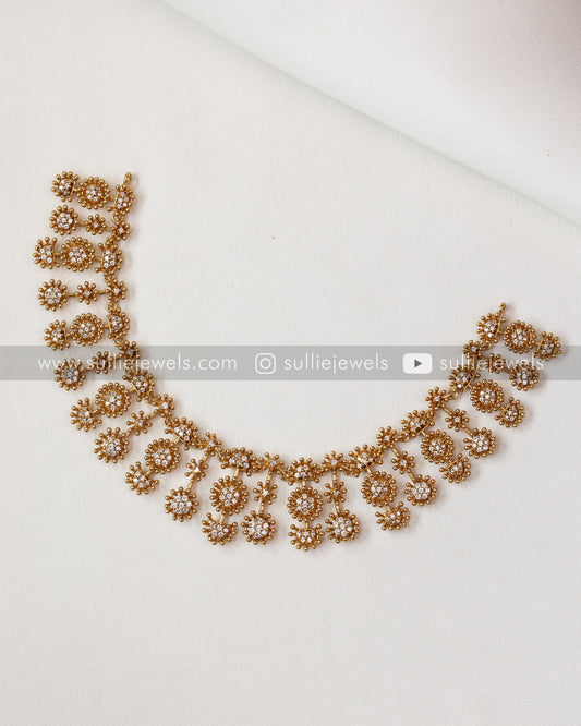 Diamond Floral Necklace with Earring