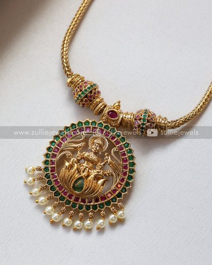 Lakshmi Stone Pendant with Jhumka