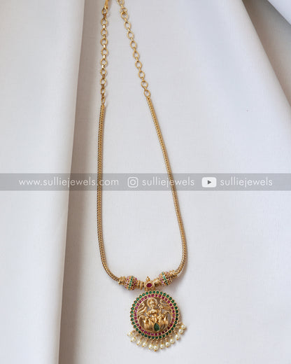 Lakshmi Stone Pendant with Jhumka