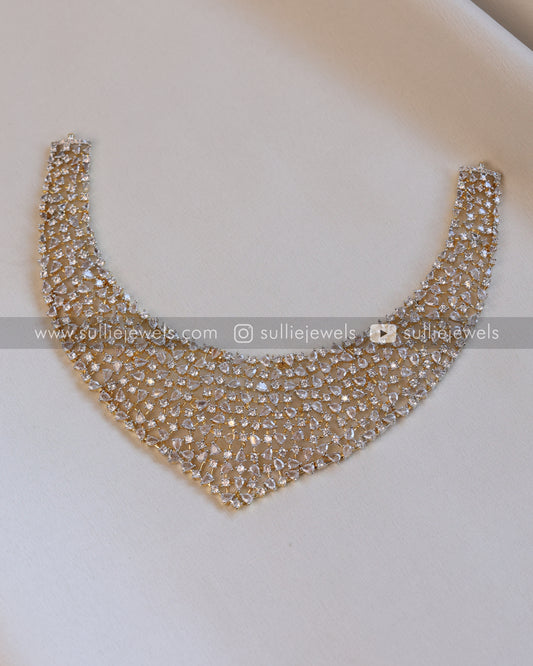 Diamond Looakalike Premium Necklace with Stud