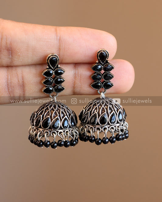 Black Oxidised Jhumka