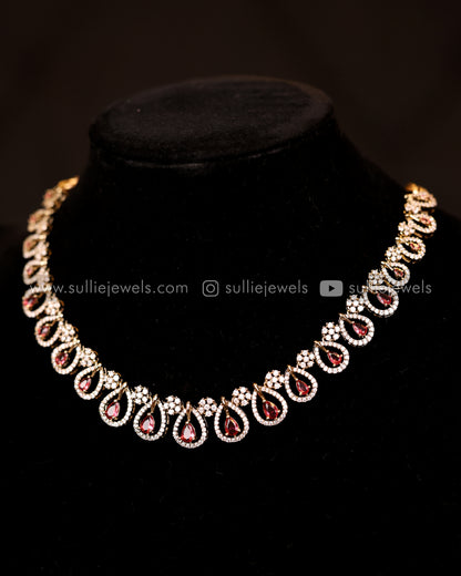 Raindrop Diamonds Necklace with Earring