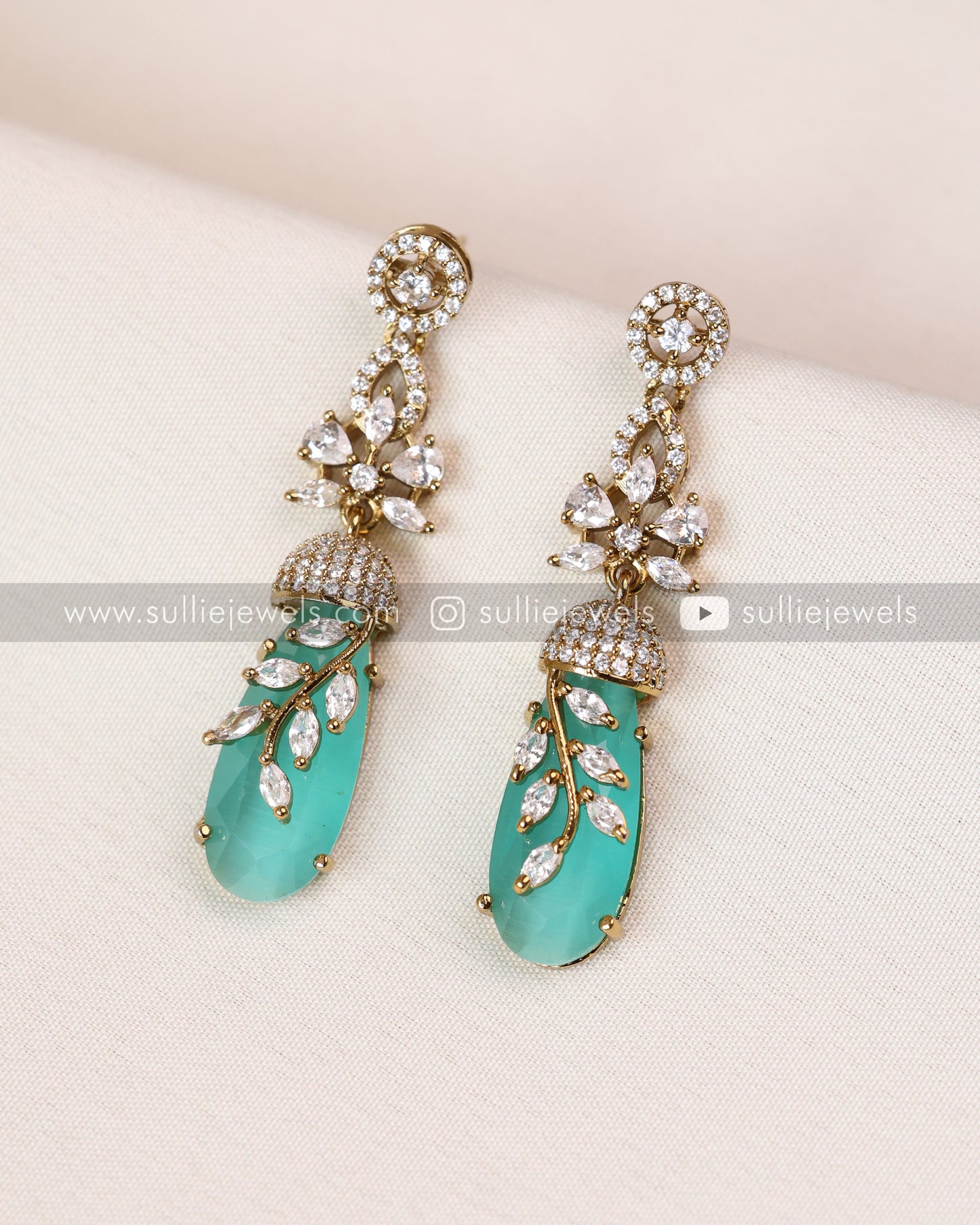 Premium Stone Leaf Earring