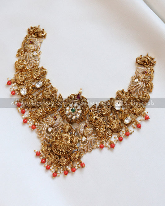 Goddess Premium Necklace with Earring - Orange Beads