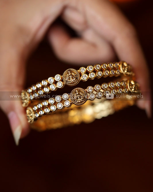 Lakshmi White Stone Bangle - Set of 2