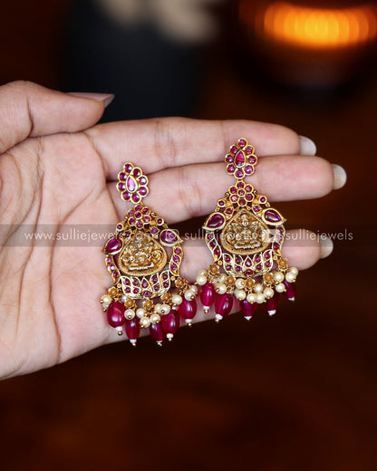 Premium Lakshmi Pendant with Earrings